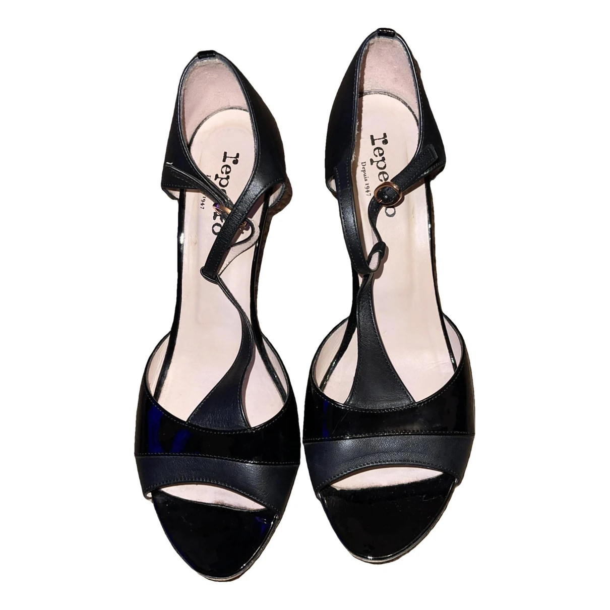 Pre-owned Repetto Leather Sandals In Black