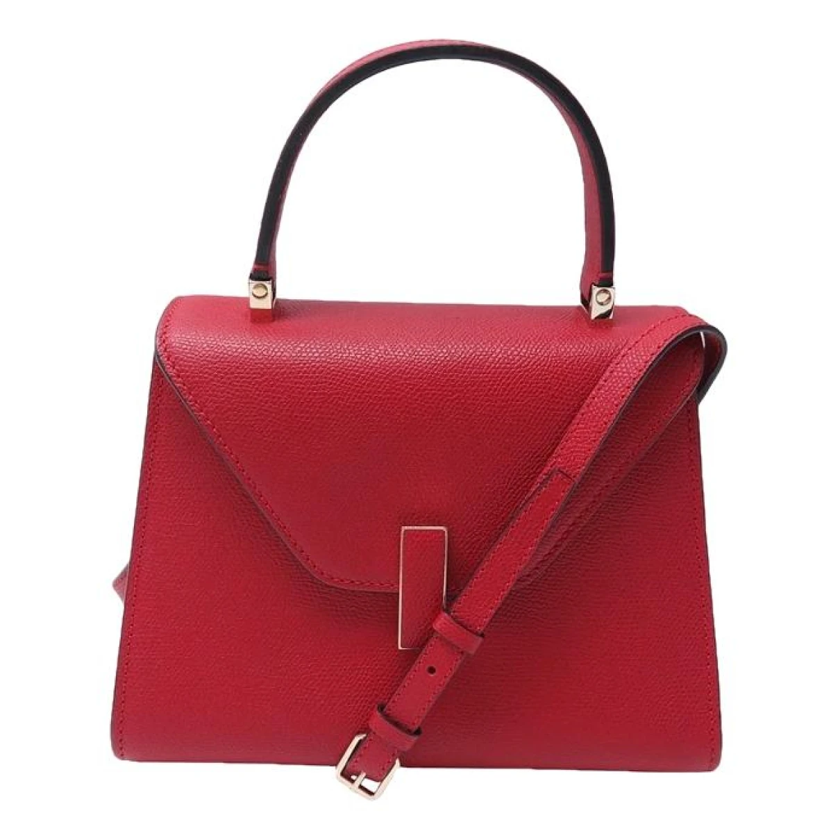 Pre-owned Valextra Iside Leather Crossbody Bag In Red