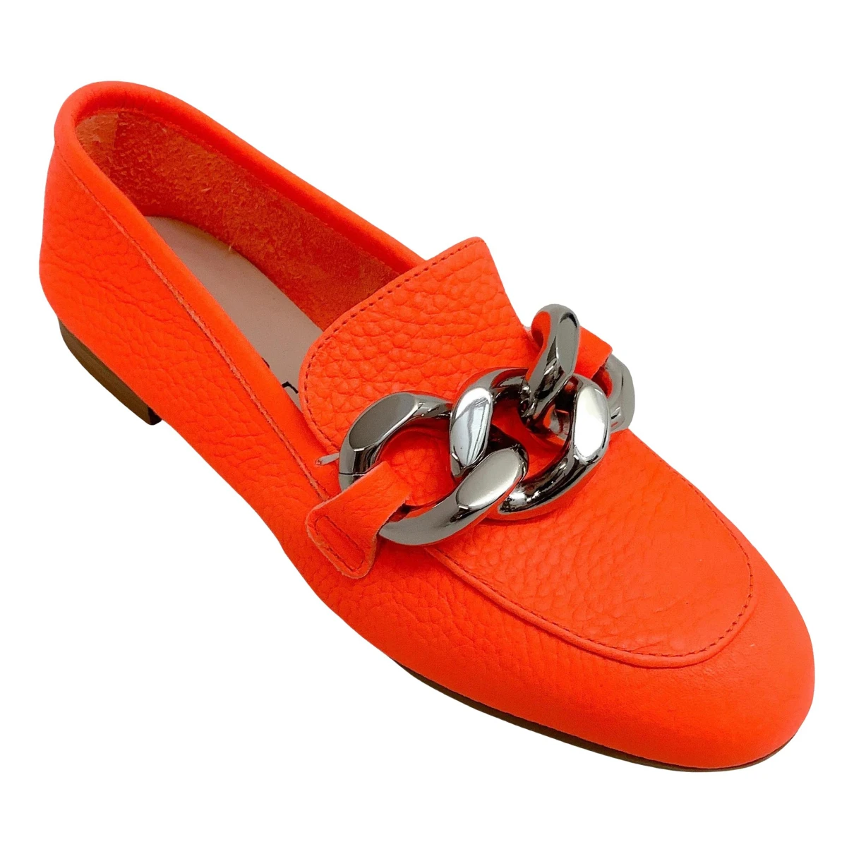 Pre-owned Casadei Leather Flats In Orange