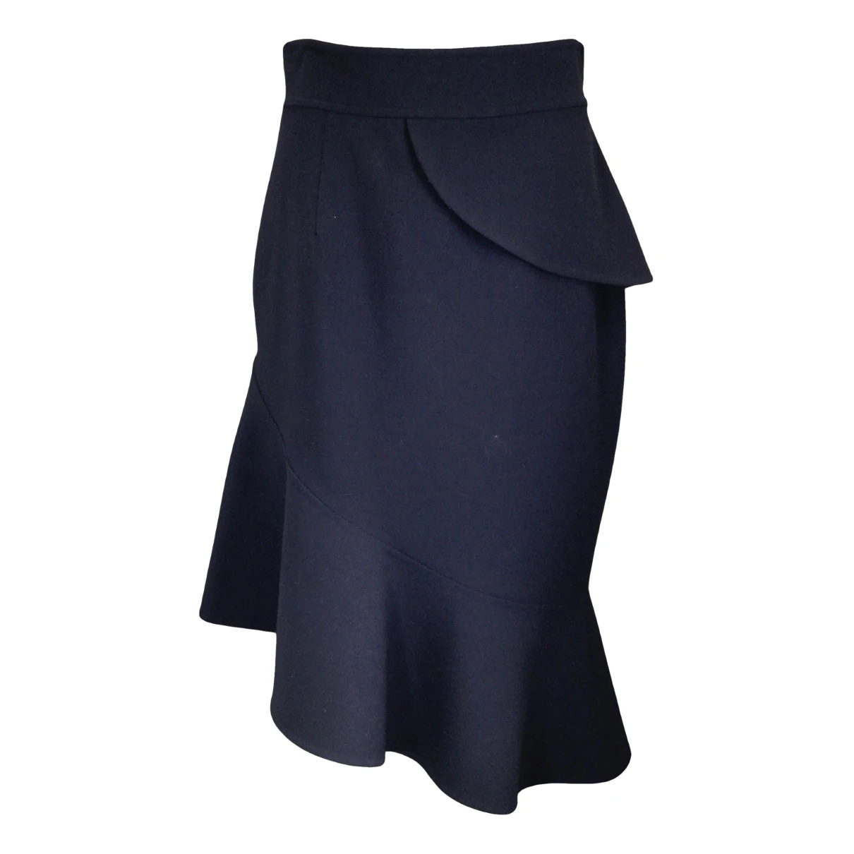 Pre-owned Oscar De La Renta Wool Mid-length Skirt In Blue