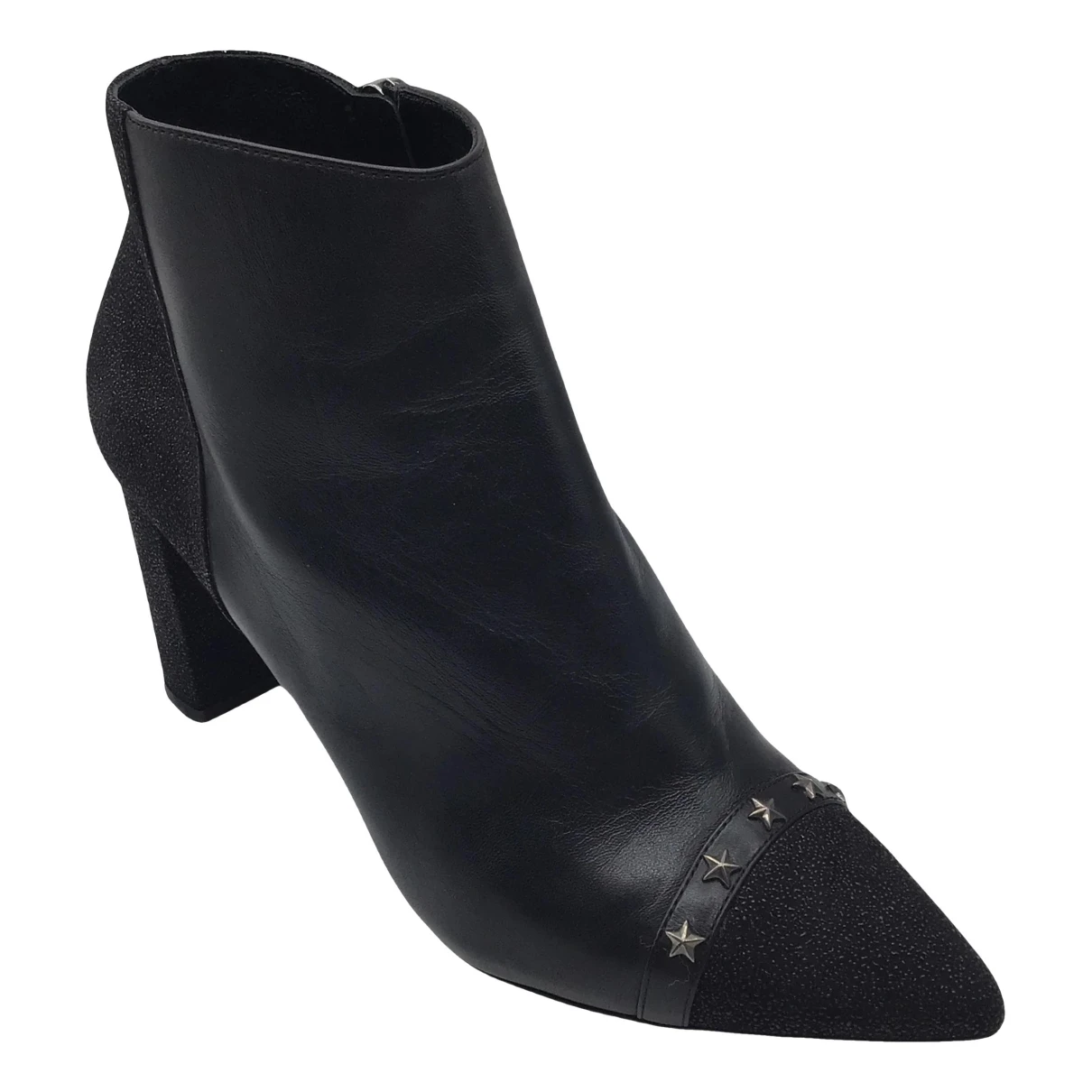 Pre-owned Longchamp Leather Ankle Boots In Black