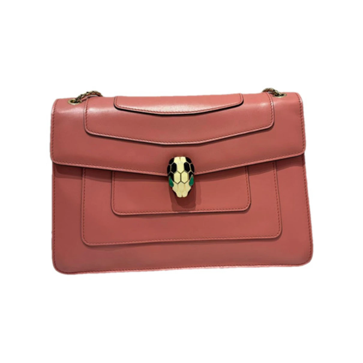 Pre-owned Bvlgari Serpenti Leather Handbag In Pink
