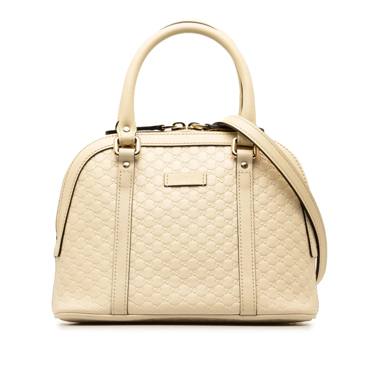 Pre-owned Gucci Dôme Leather Crossbody Bag In White