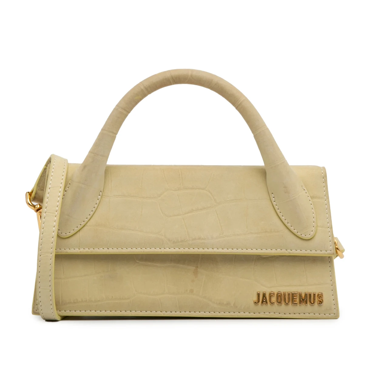 Pre-owned Jacquemus Chiquito Leather Crossbody Bag In Yellow