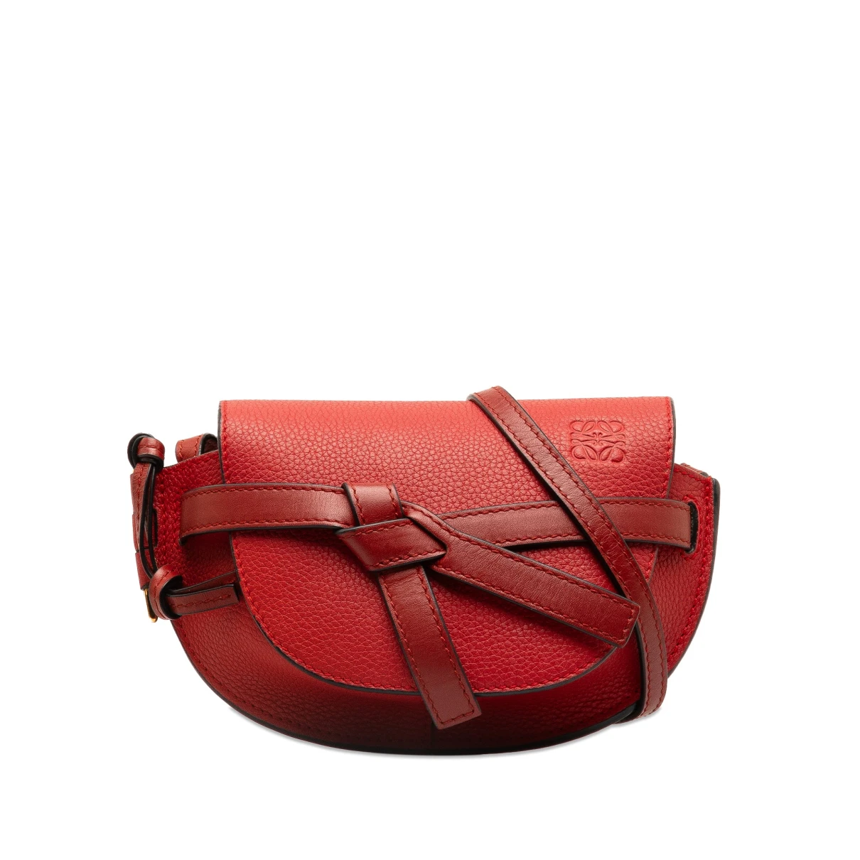 Pre-owned Loewe Gate Leather Crossbody Bag In Red