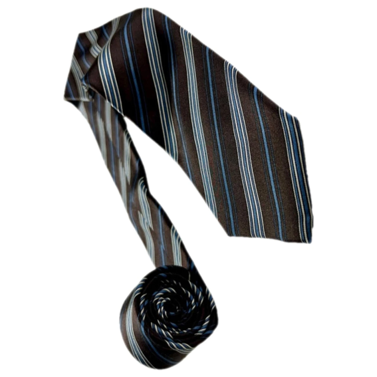 Pre-owned Saint Laurent Silk Tie In Brown