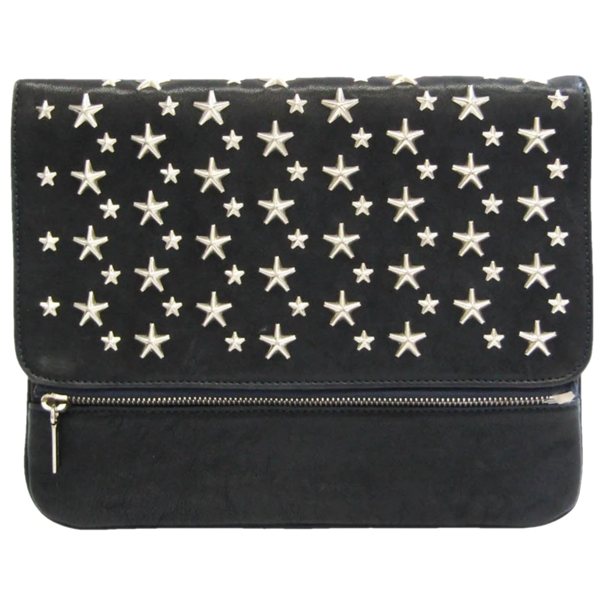 Pre-owned Jimmy Choo Leather Clutch Bag In Navy