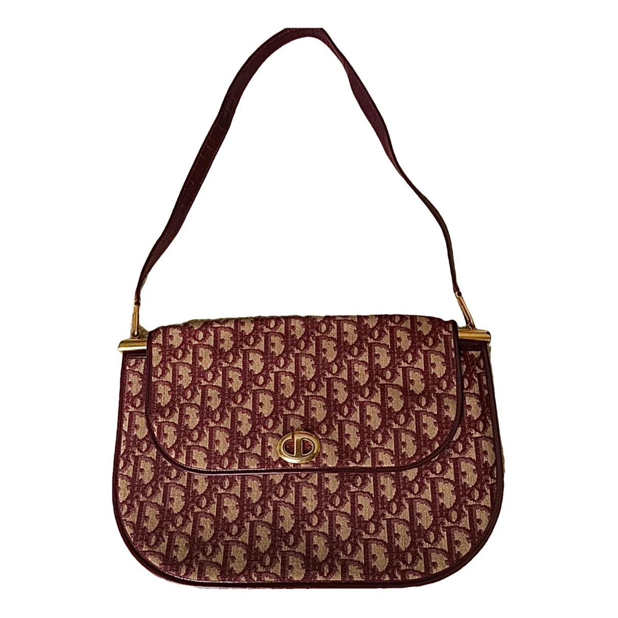 Pre-owned Dior 30 Montaigne Leather Handbag In Burgundy
