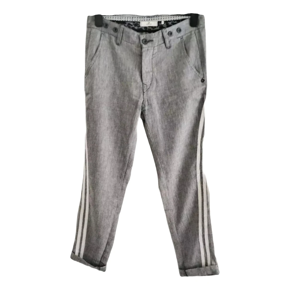 Pre-owned Replay Linen Trousers In Grey