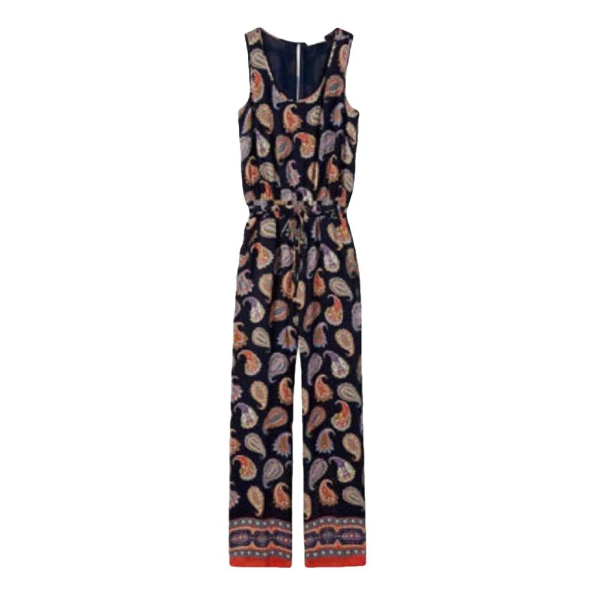 Pre-owned Tory Burch Silk Jumpsuit In Multicolour