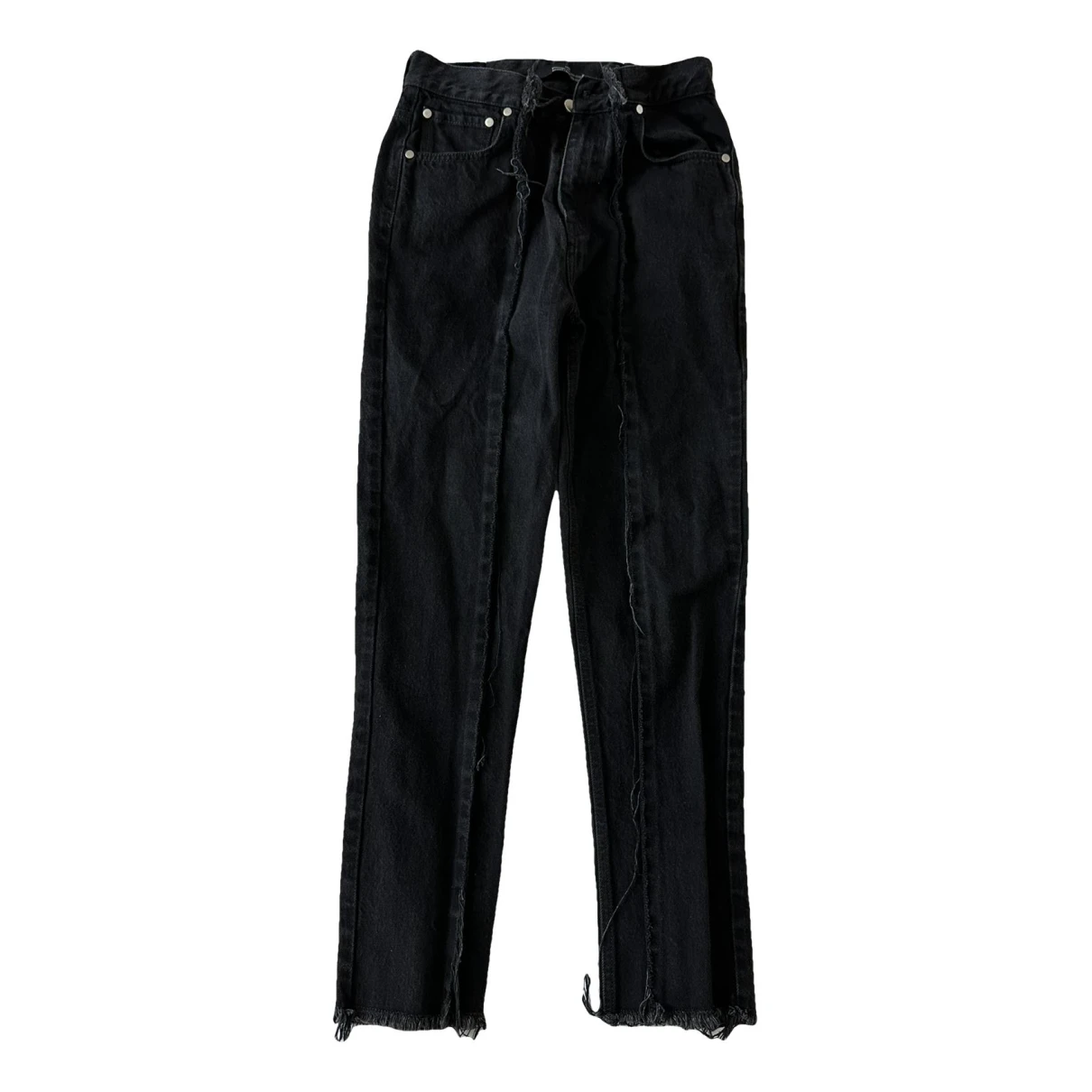 Pre-owned Rokh Straight Jeans In Black
