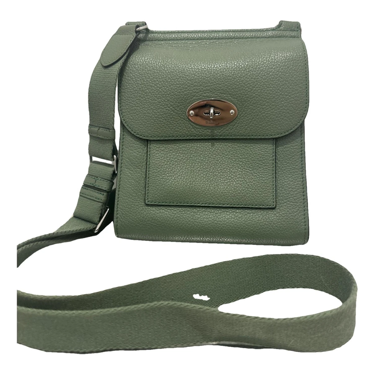 Pre-owned Mulberry Antony Leather Crossbody Bag In Green