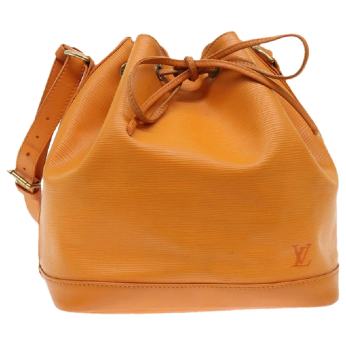 Pre-owned Louis Vuitton Noé Leather Handbag In Orange