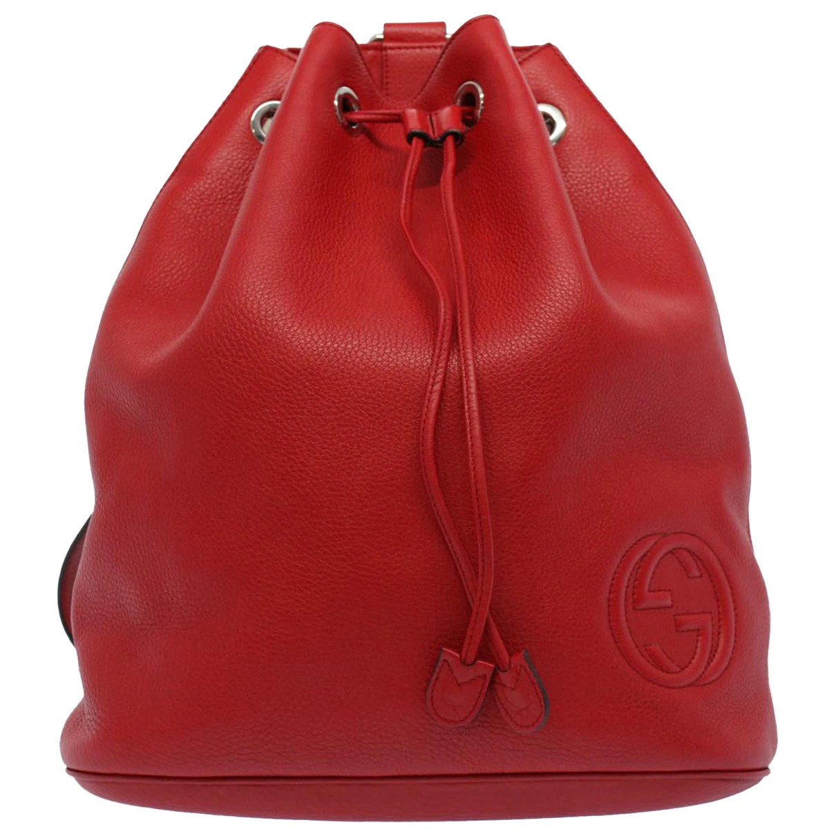 Pre-owned Gucci Soho Leather Backpack In Red