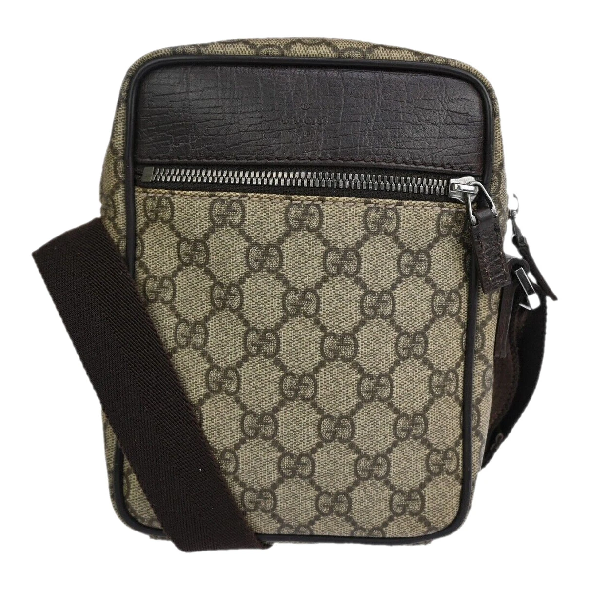 Pre-owned Gucci Square G Cloth Handbag In Beige