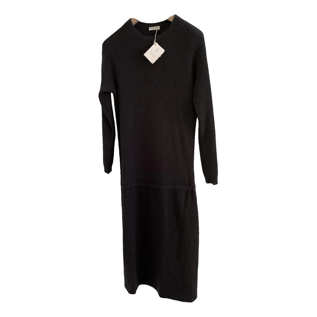 Pre-owned Brunello Cucinelli Cashmere Mid-length Dress In Anthracite