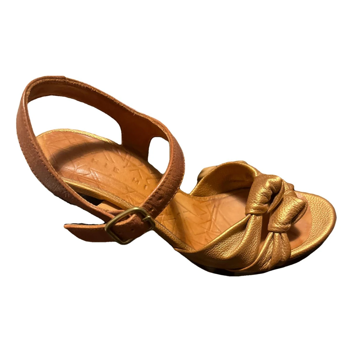 Pre-owned Chie Mihara Leather Sandals In Gold