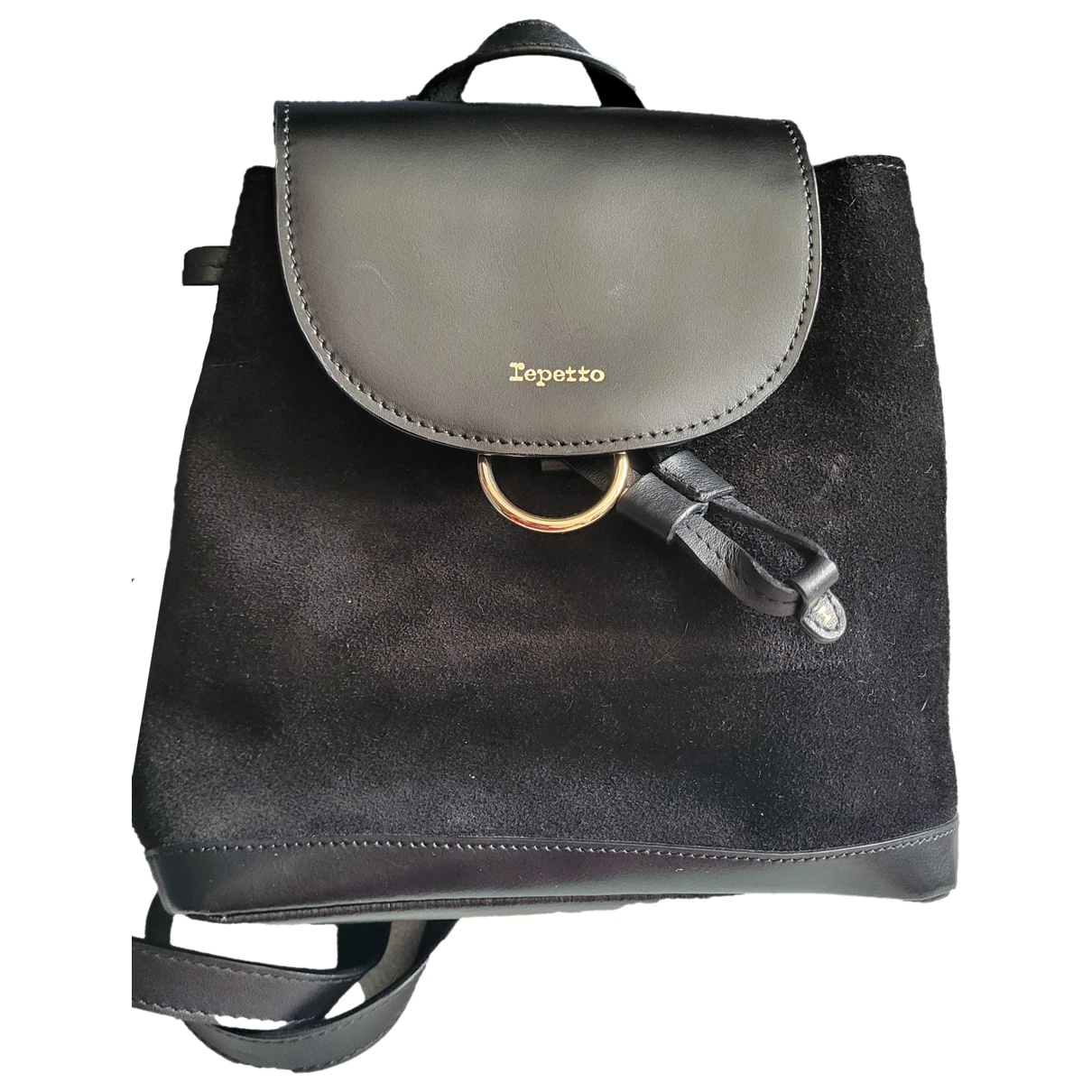 Pre-owned Repetto Leather Backpack In Black
