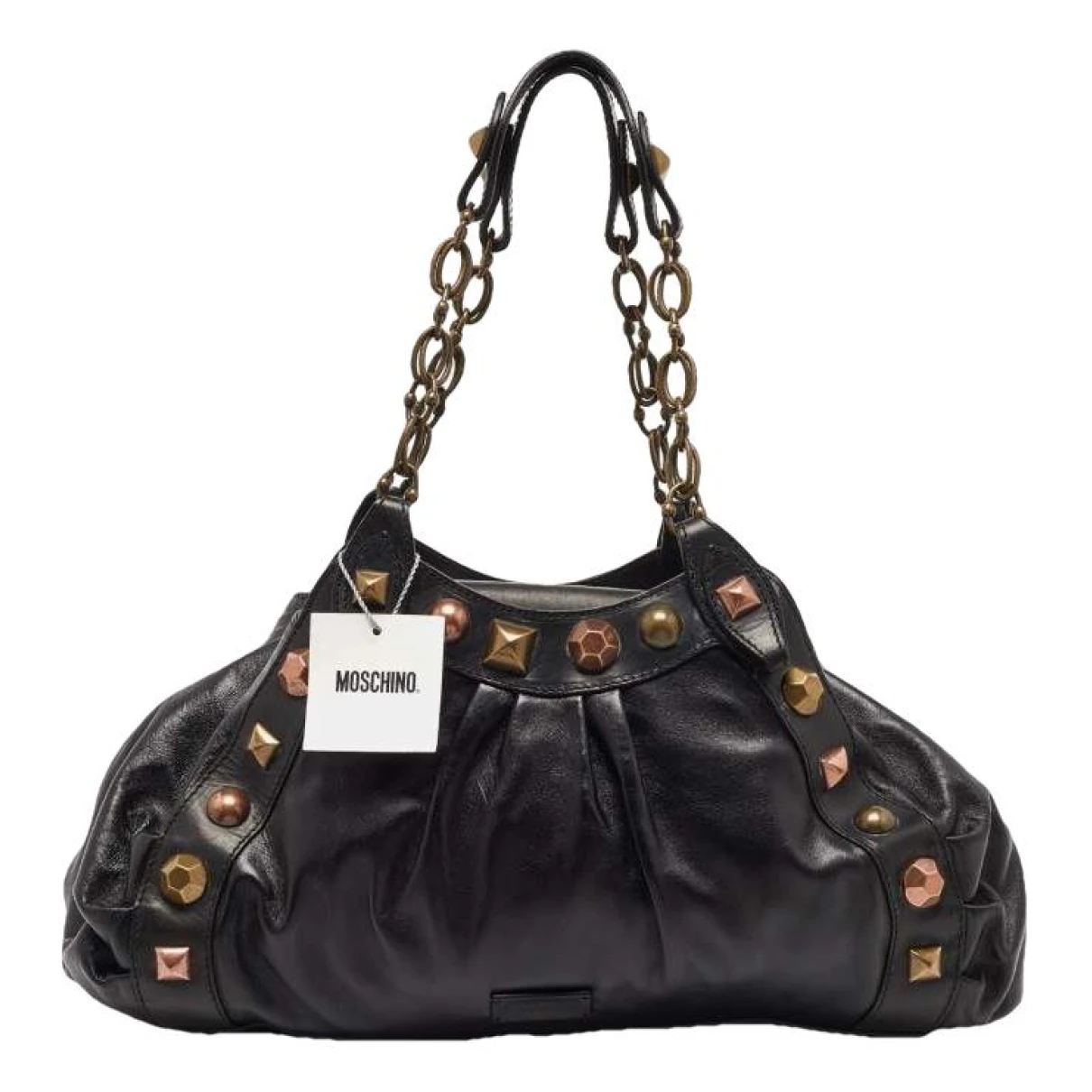 Pre-owned Moschino Leather Satchel In Black