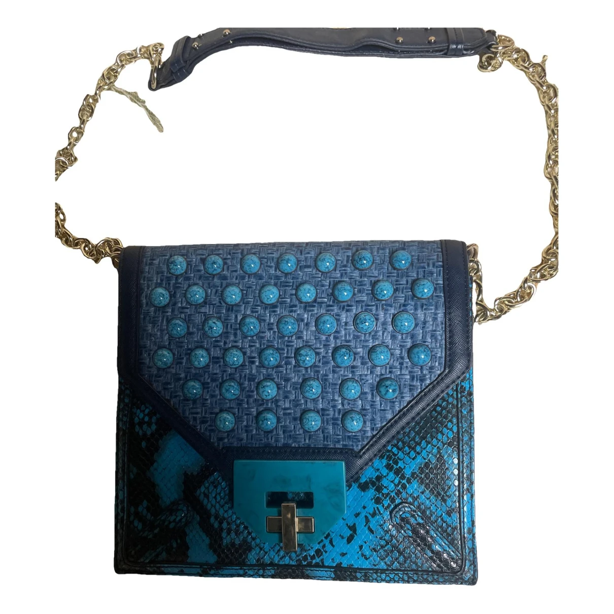 Pre-owned Pinko Leather Crossbody Bag In Blue