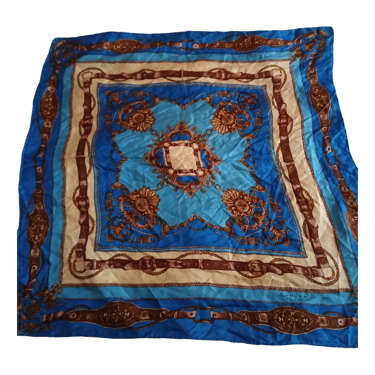 Pre-owned Carven Silk Neckerchief In Blue