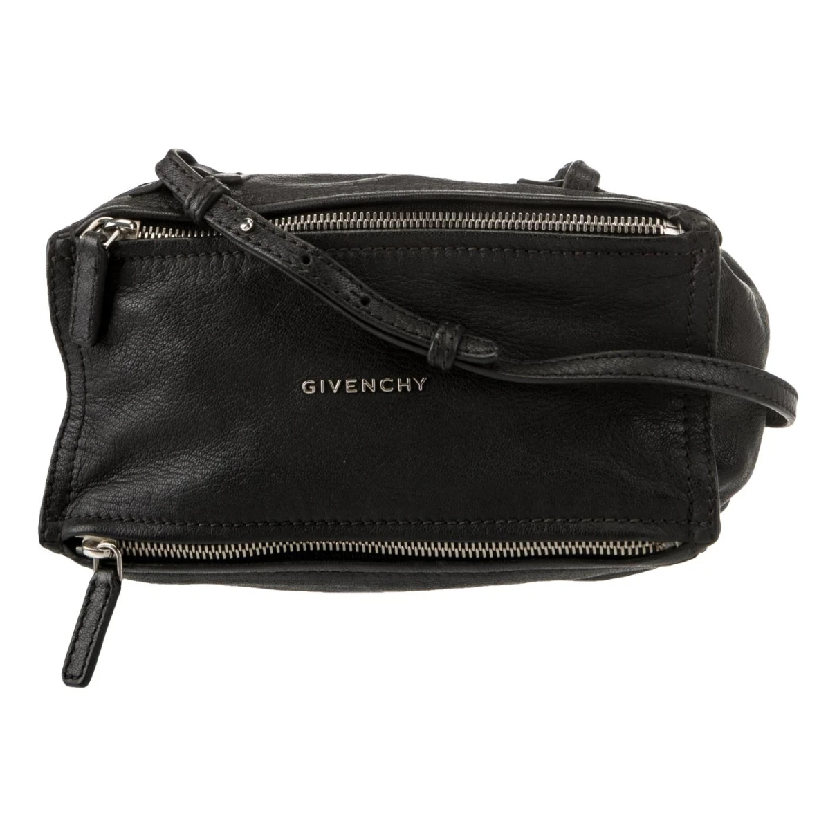 Pre-owned Givenchy Georges V Leather Handbag In Black