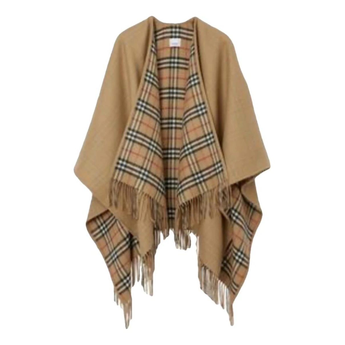 Pre-owned Burberry Wool Poncho In Beige