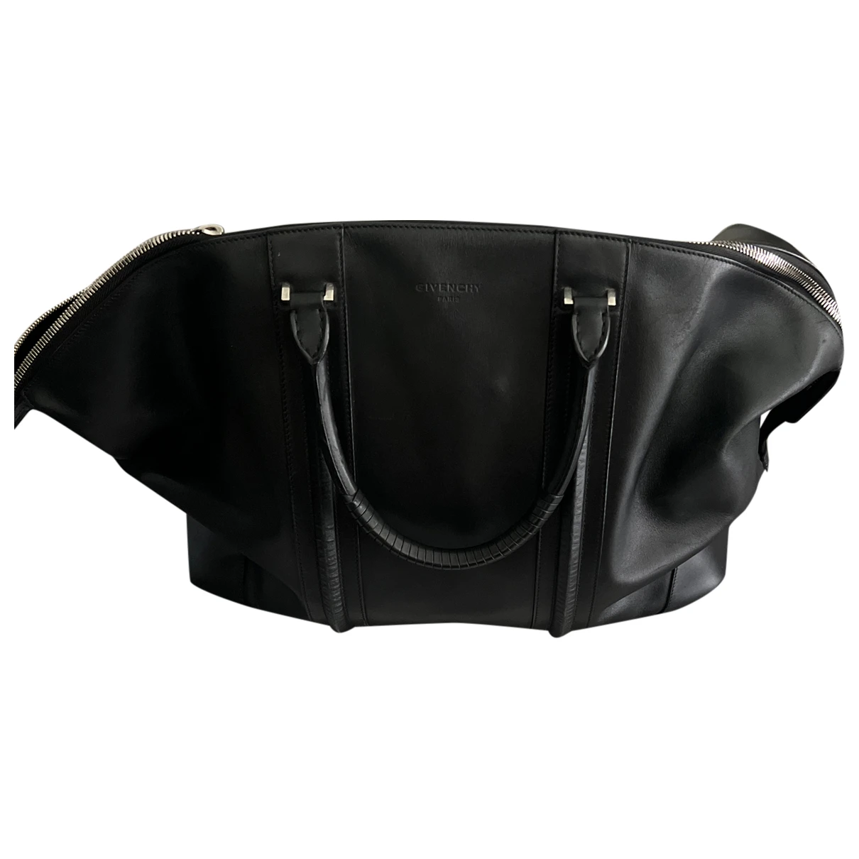 Pre-owned Givenchy Pandora Massenger Leather Weekend Bag In Black
