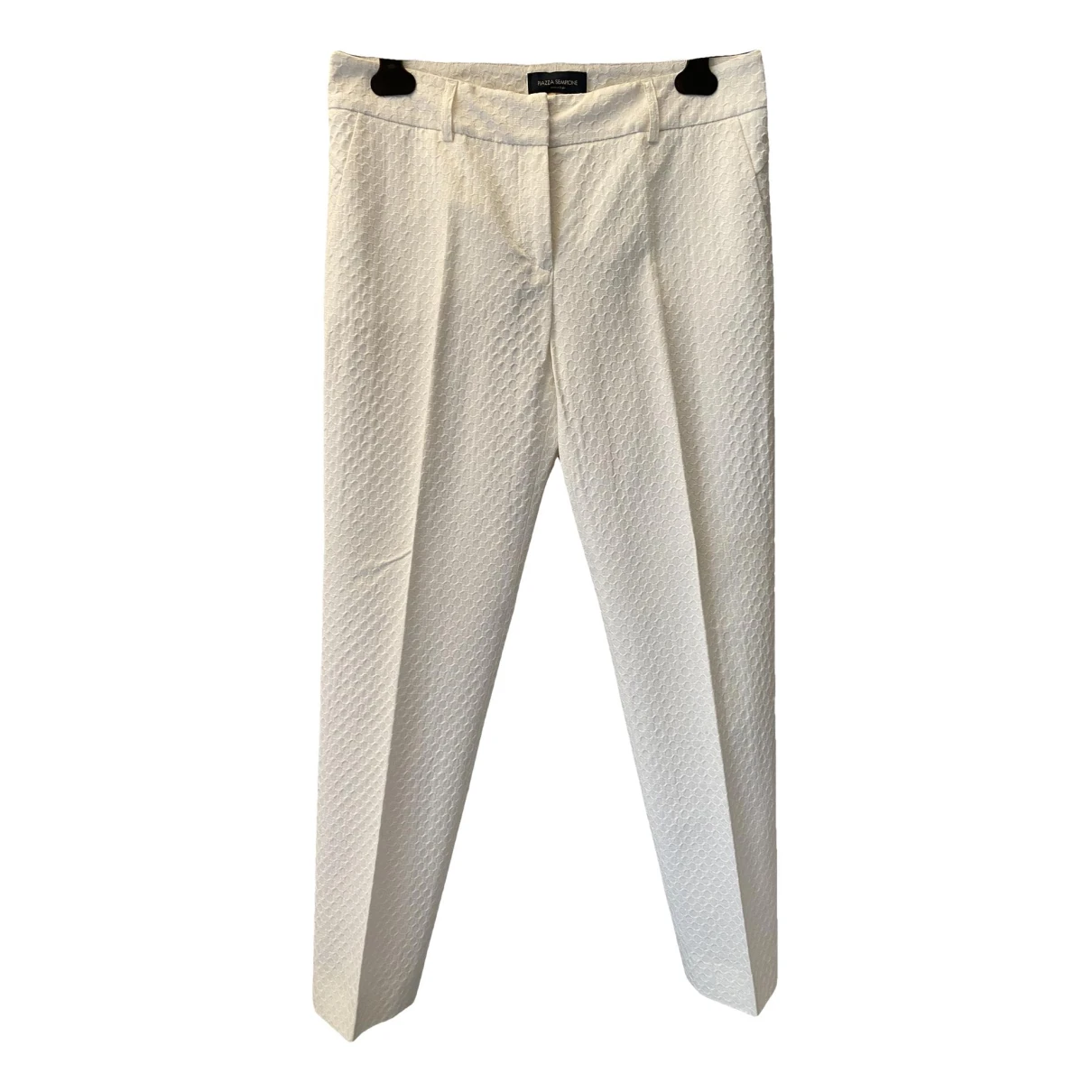 Pre-owned Piazza Sempione Straight Pants In White