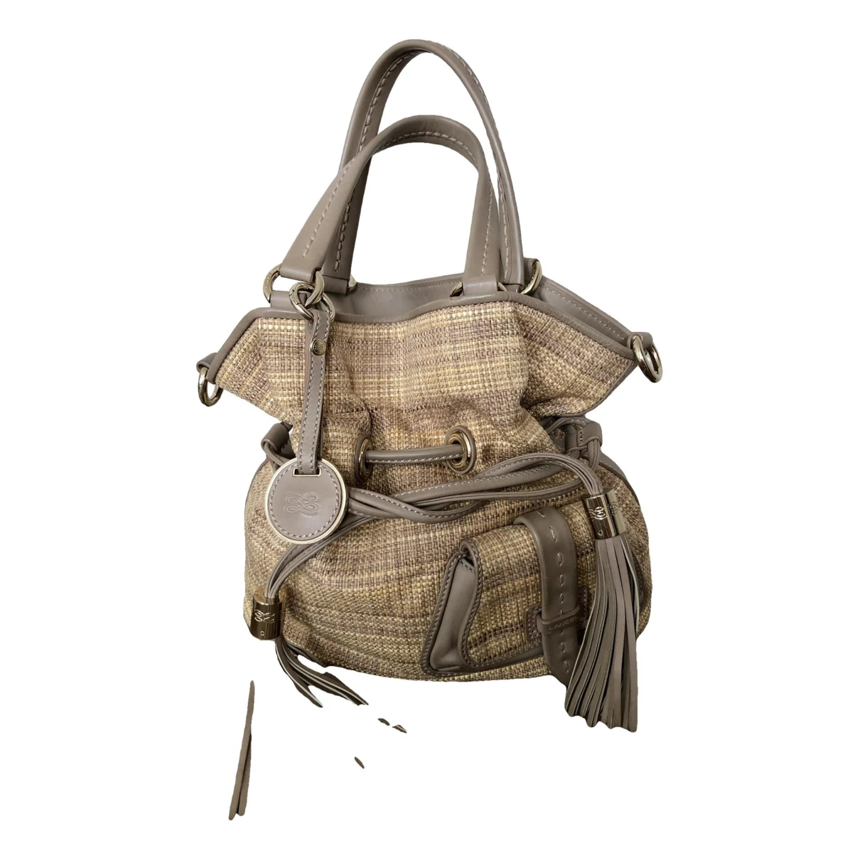 Pre-owned Lancel 1er Flirt Leather Handbag In Beige