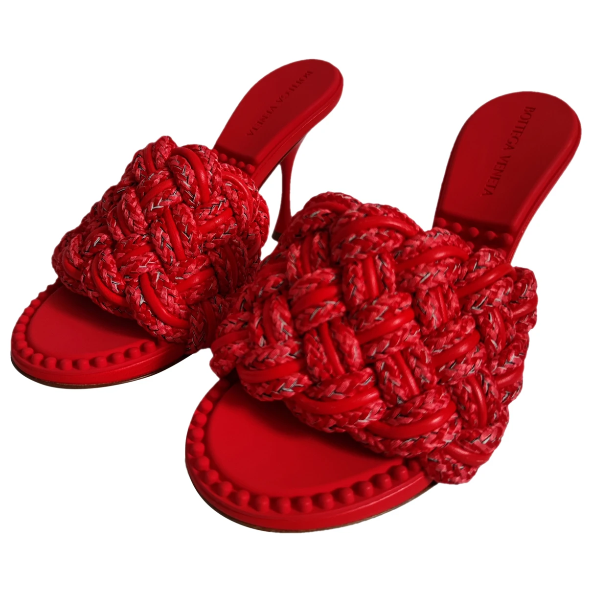 Pre-owned Bottega Veneta Leather Sandals In Red