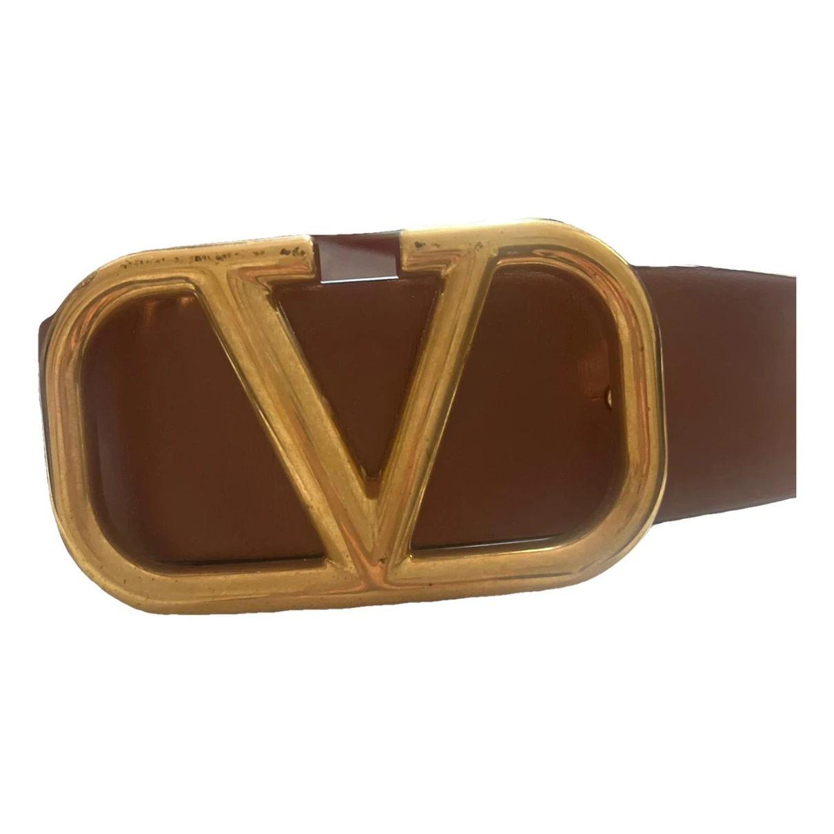 Pre-owned Valentino Garavani Vlogo Leather Belt In Brown