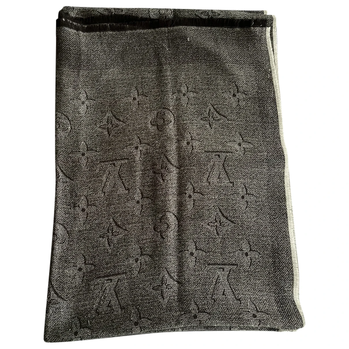Pre-owned Louis Vuitton Cashmere Scarf & Pocket Square In Anthracite