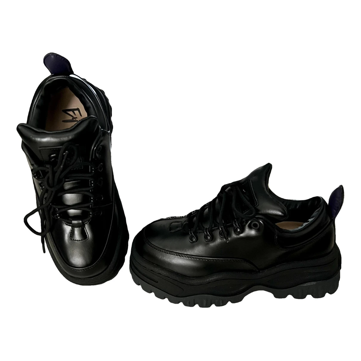 Pre-owned Eytys Leather Lace Ups In Black