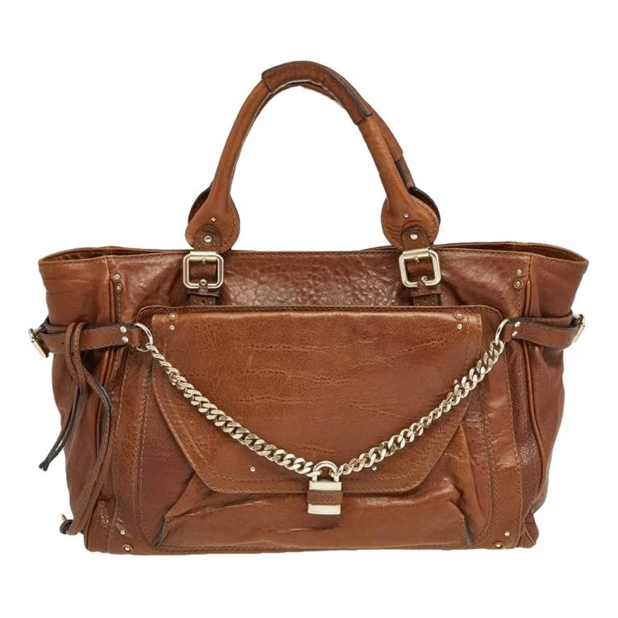 Pre-owned Chloé Paddington Leather Tote In Brown