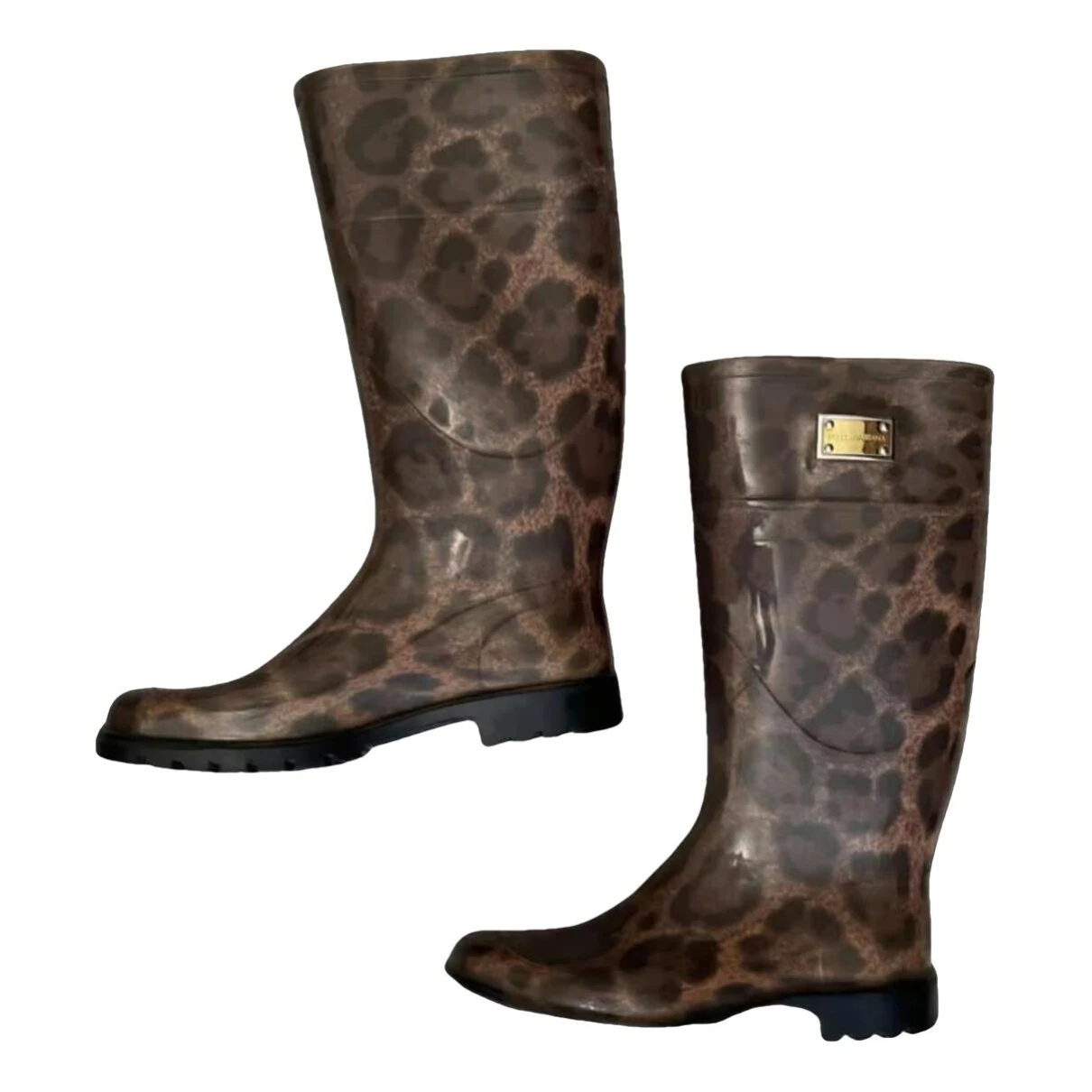 Pre-owned Dolce & Gabbana Wellington Boots In Brown