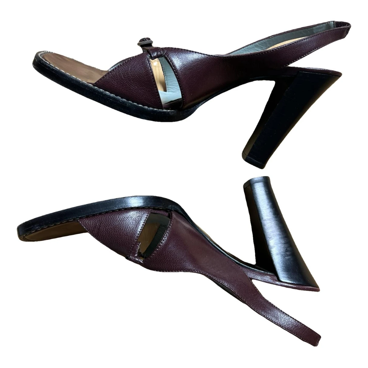 Pre-owned Sigerson Morrison Leather Heels In Burgundy