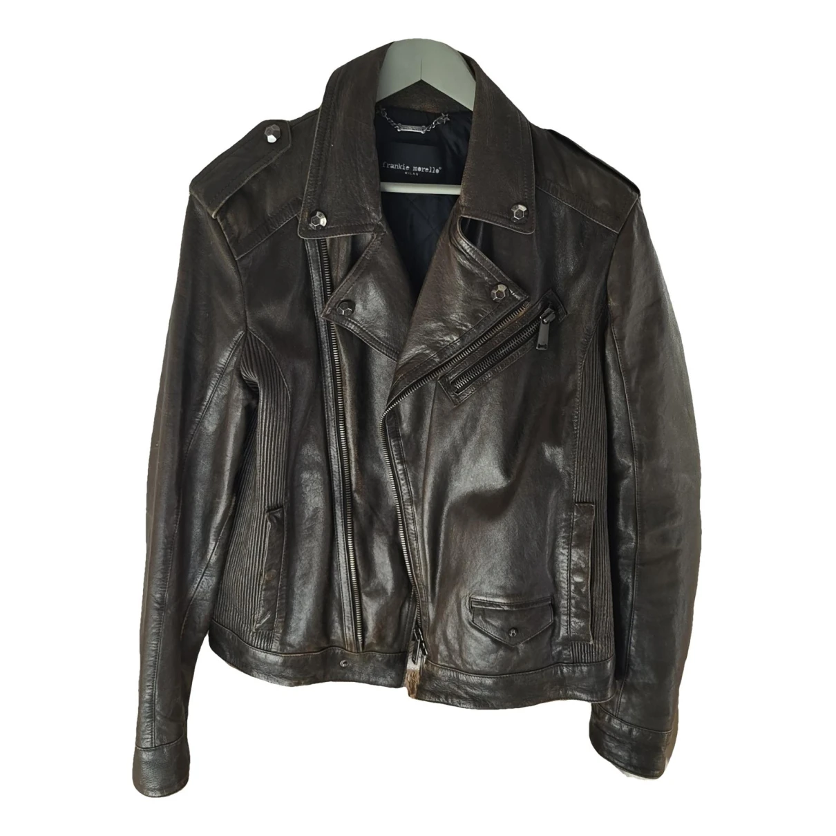 Pre-owned Frankie Morello Leather Vest In Brown