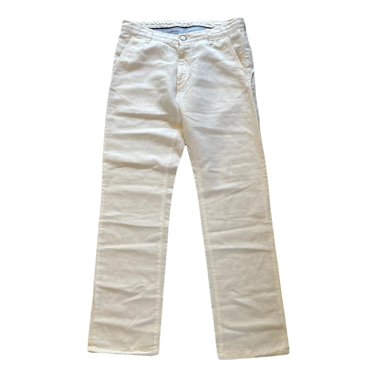 Pre-owned Canali Trousers In White
