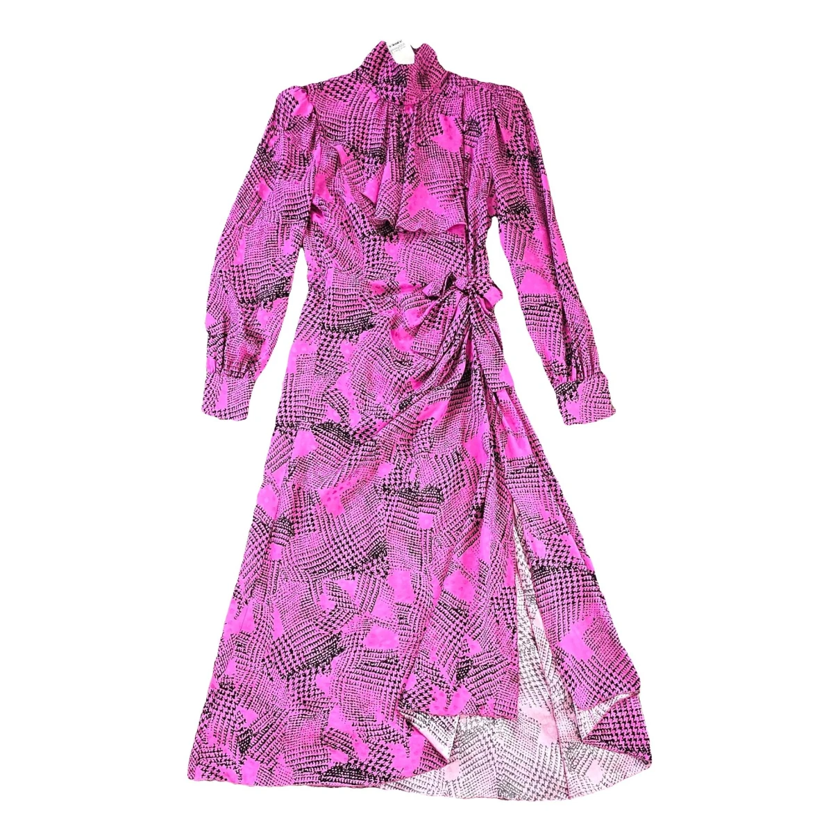 Pre-owned Alessandra Rich Silk Maxi Dress In Purple