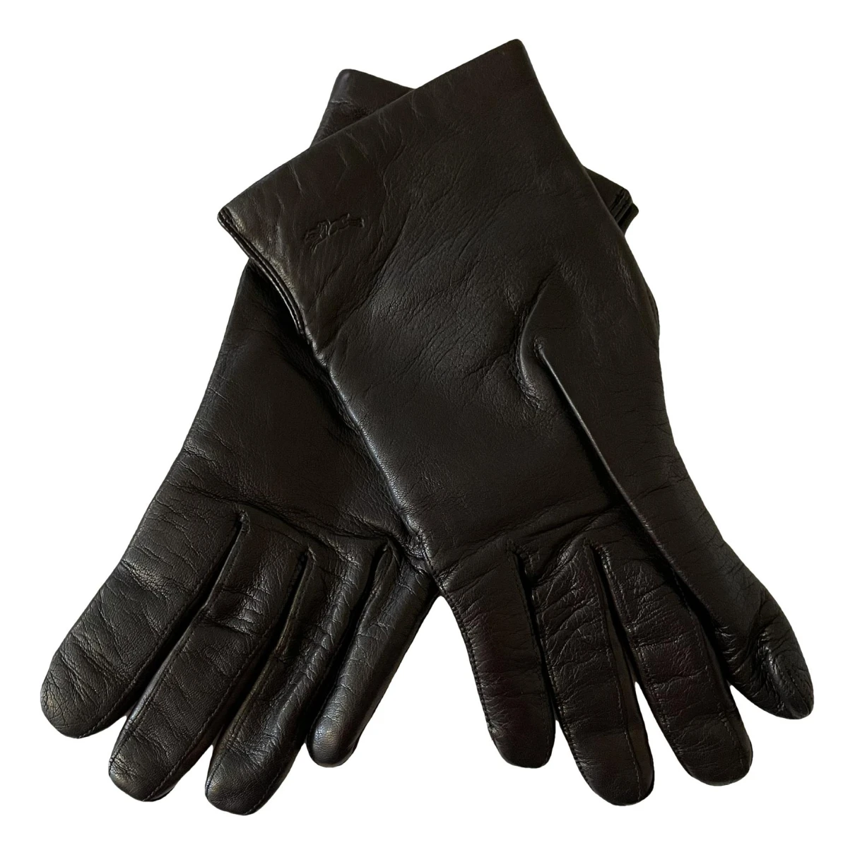 Pre-owned Longchamp Leather Gloves In Brown