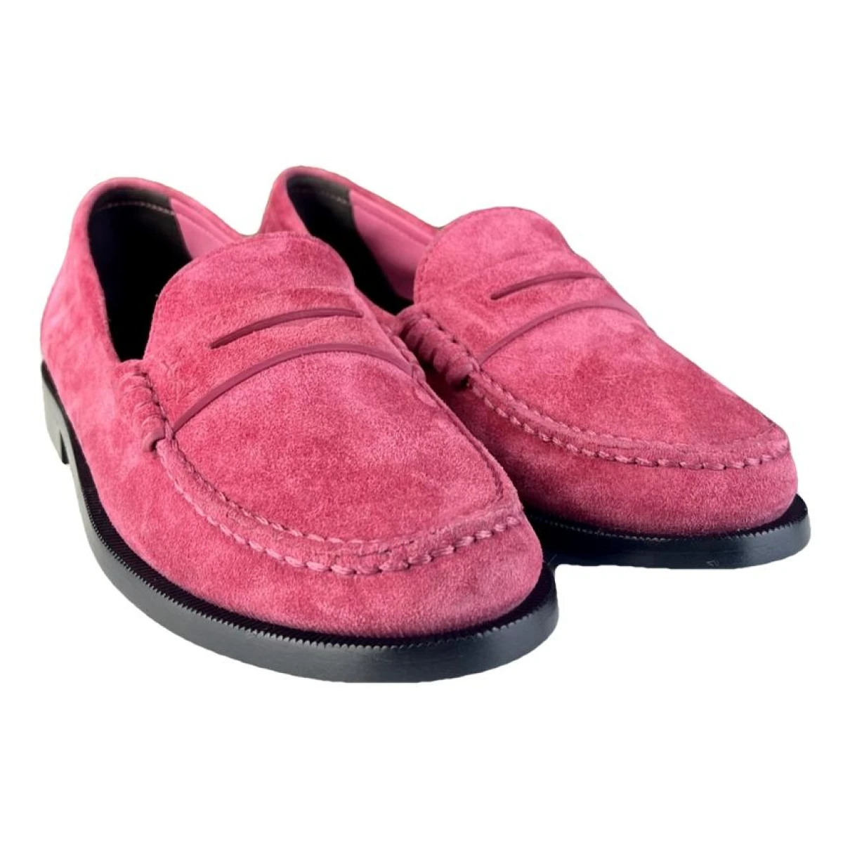 Pre-owned Saint Laurent Flats In Pink