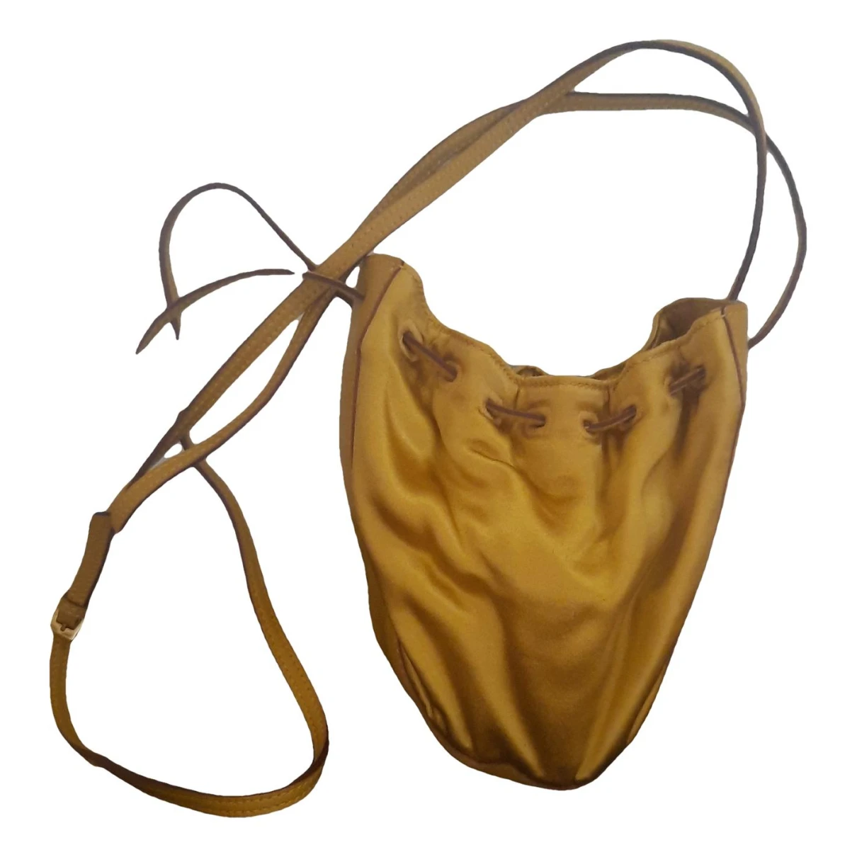Pre-owned Gucci Silk Handbag In Yellow