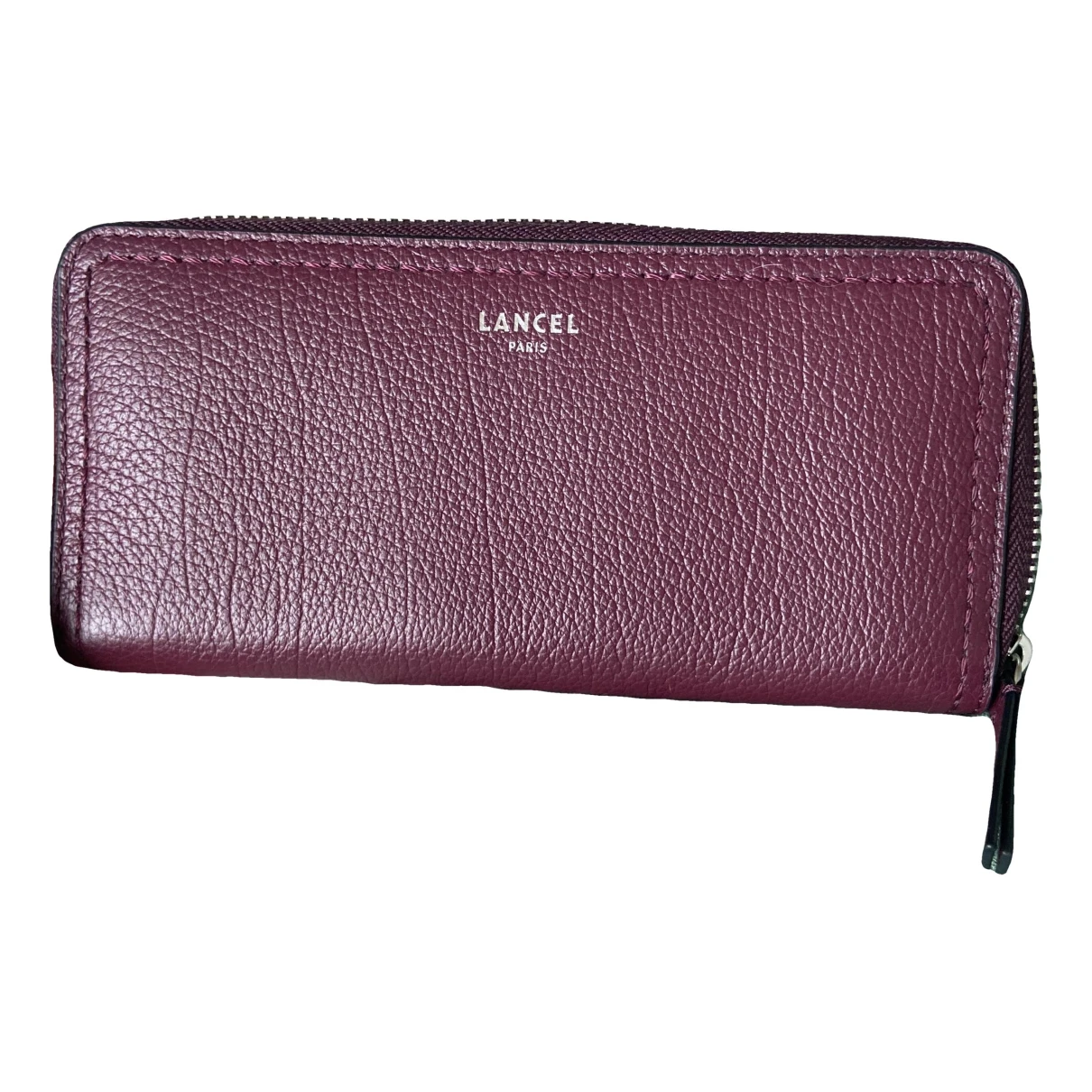 Pre-owned Lancel Leather Wallet In Purple