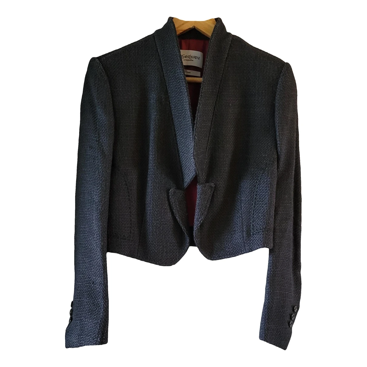 Pre-owned Saint Laurent Silk Short Vest In Black