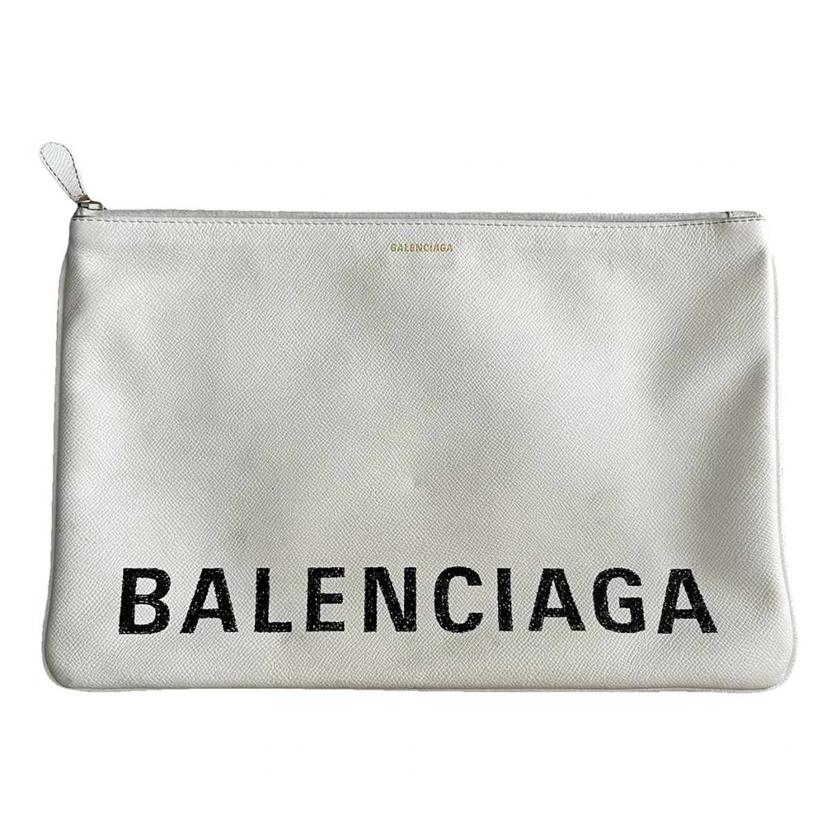 Pre-owned Balenciaga Leather Clutch Bag In White