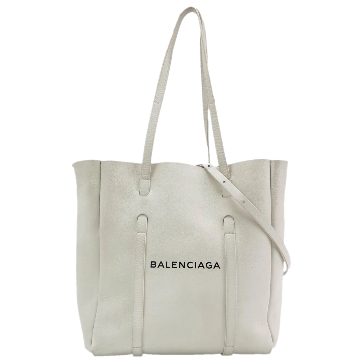 Pre-owned Balenciaga Eveyday Cabas Leather Tote In White