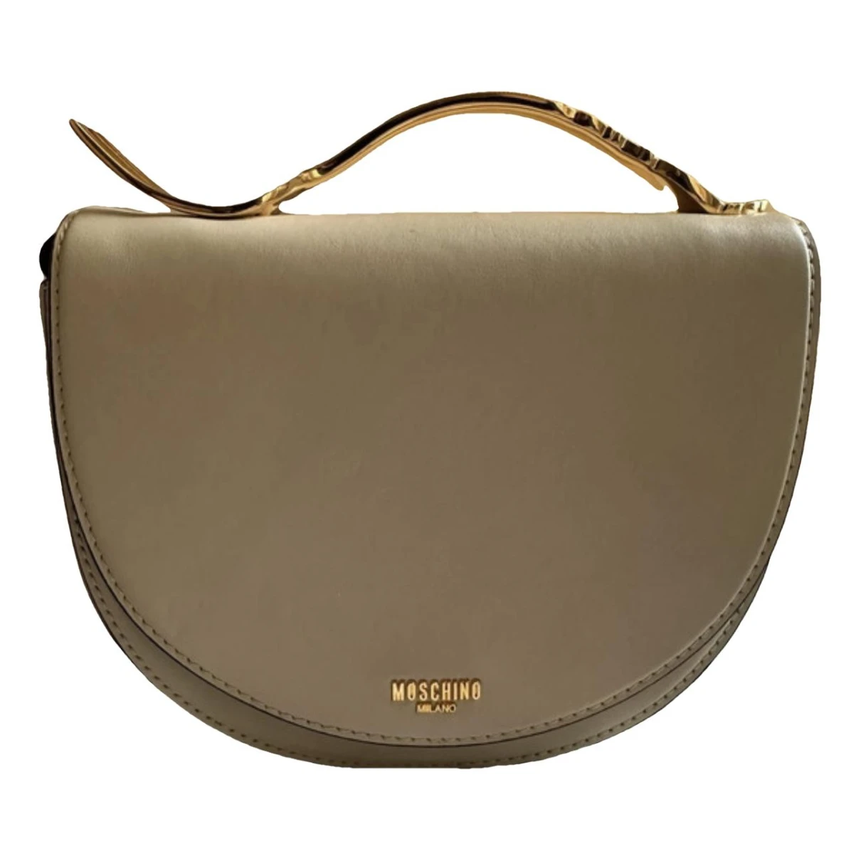 Pre-owned Moschino Leather Handbag In Beige