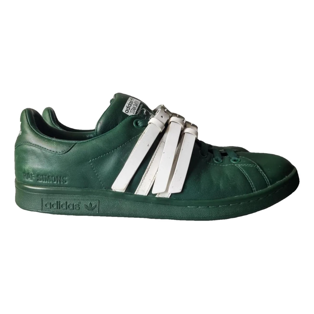 Pre-owned Adidas Originals Leather Low Trainers In Green