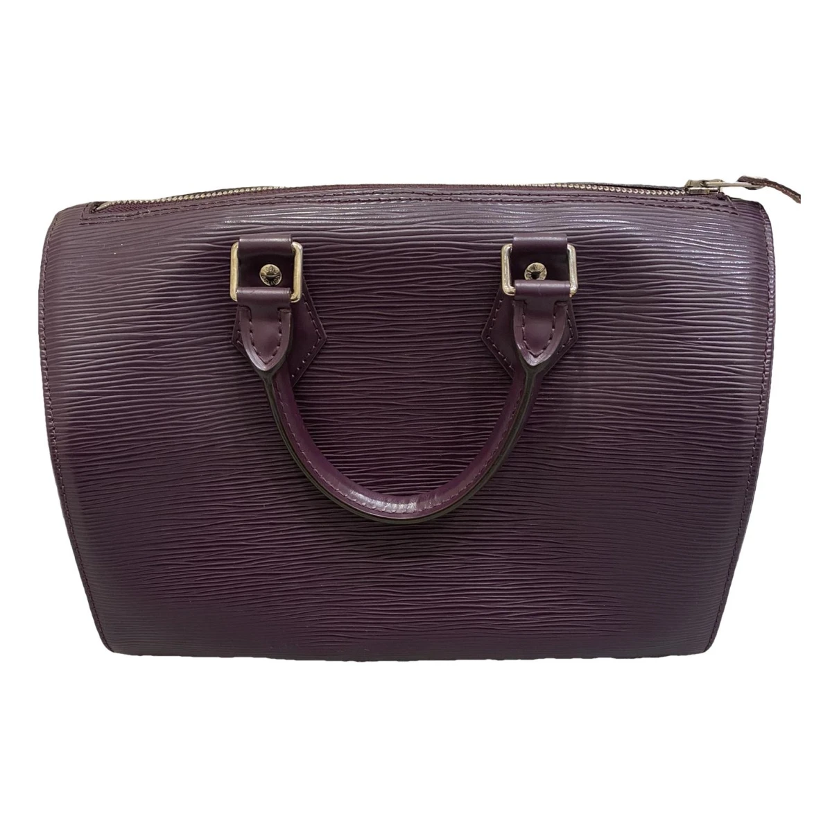 Pre-owned Louis Vuitton Speedy Leather Handbag In Purple